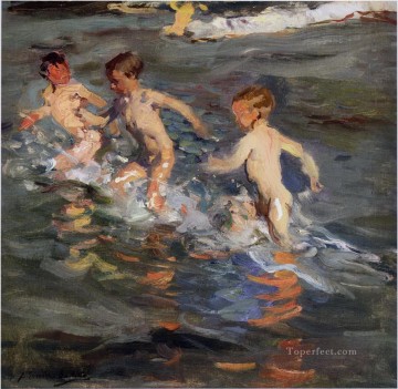 niños en la playa de 1899 Impresionismo infantil Pinturas al óleo